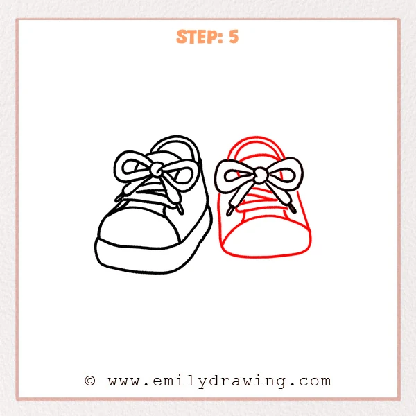 how to draw a cartoon shoes - Step 5